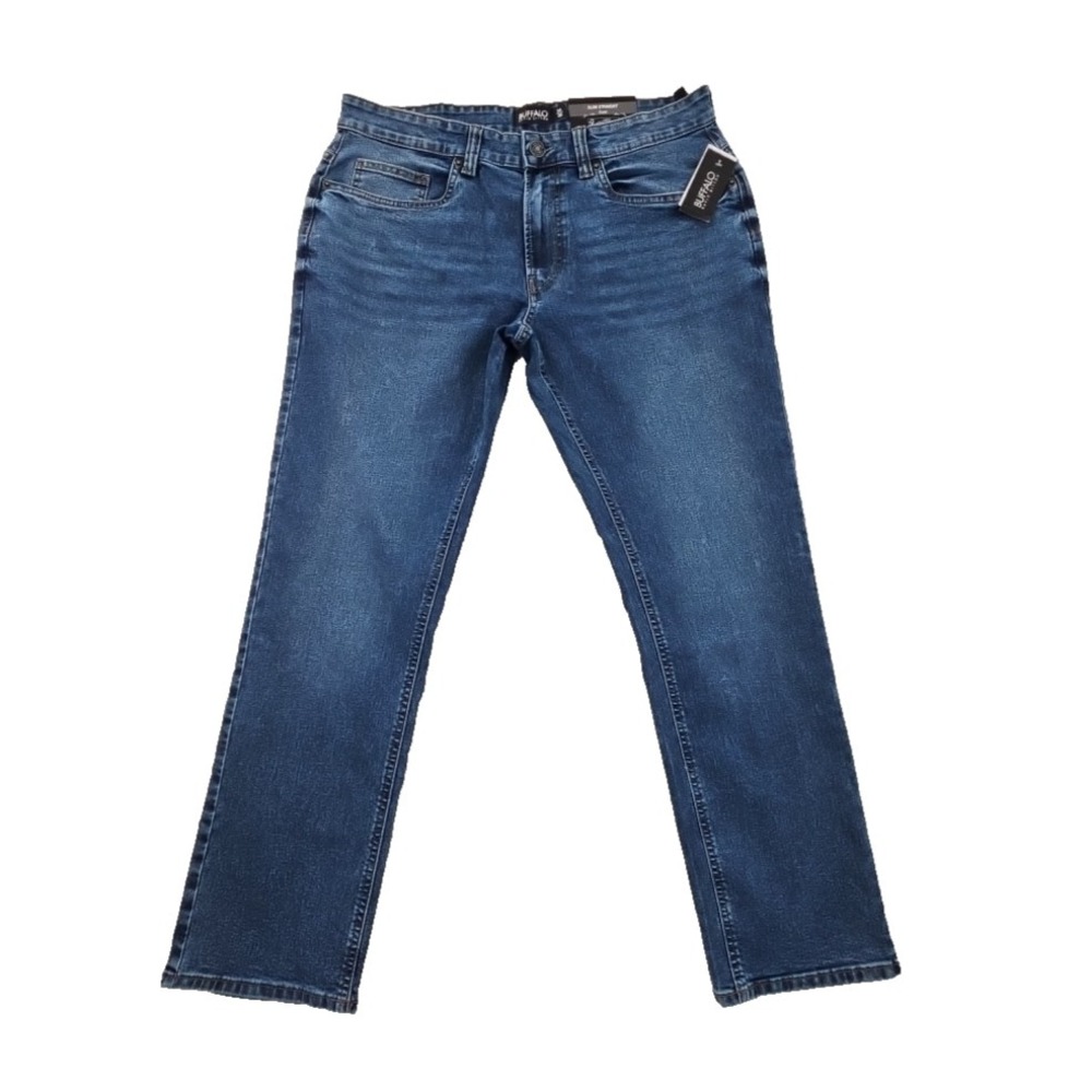 Buffalo David Bitton Evan Jeans Men's 34x30 NEW Medium Wash Straight Stretch NWT